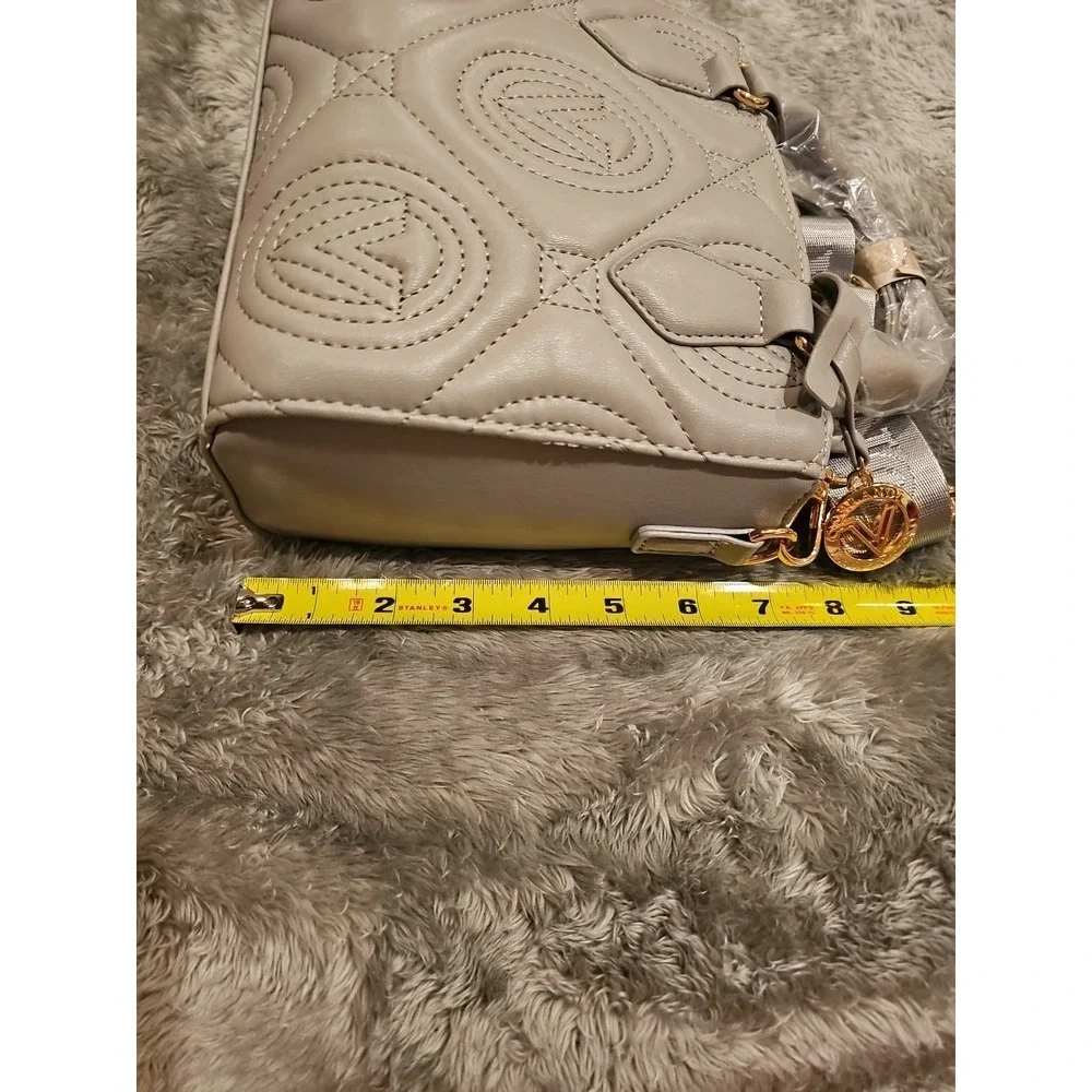 Valentino Orlandi Light Grey Quilted Monogram Handbag Crossbody‎  - MSRP 259.00